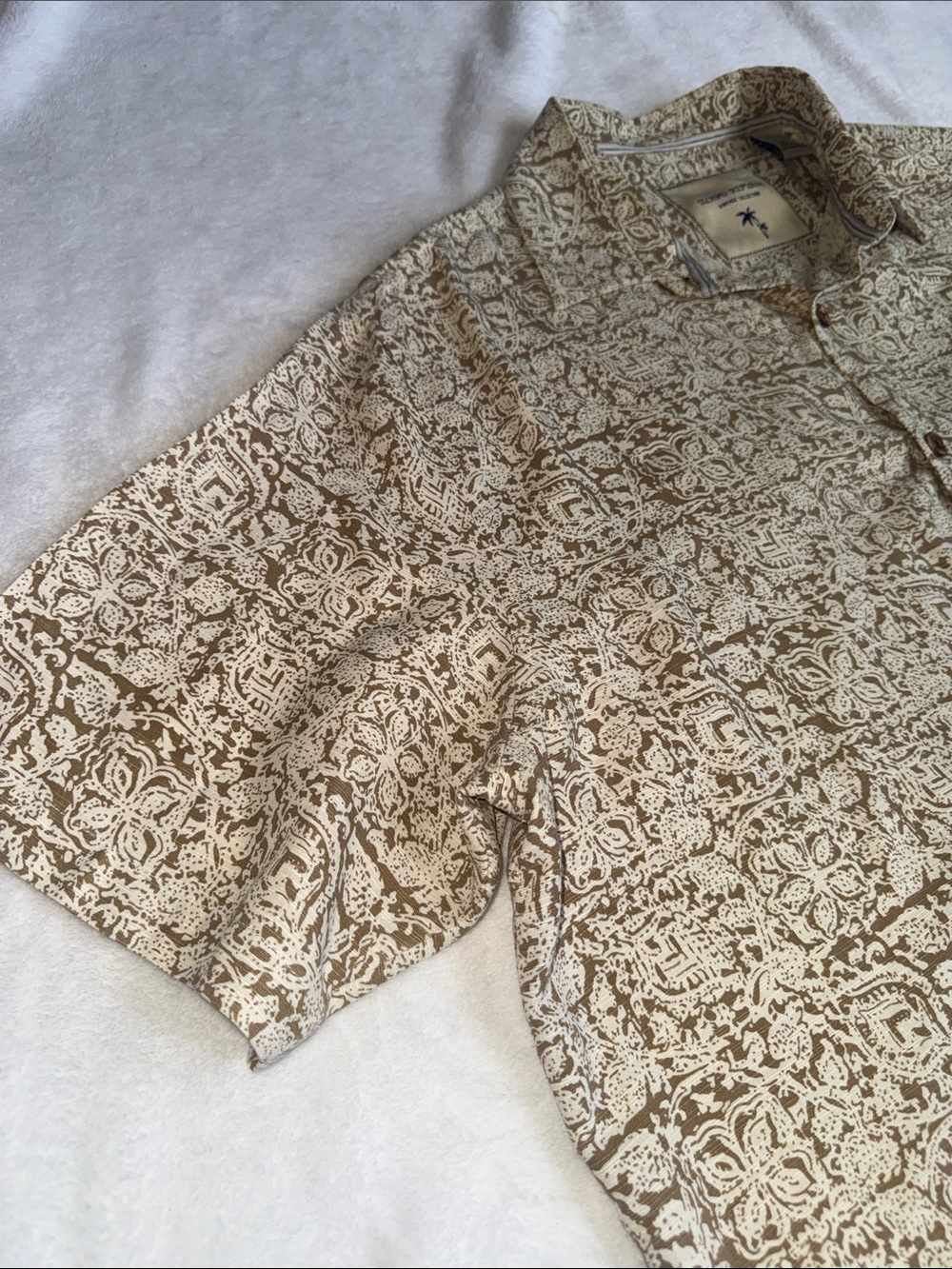 Island Republic Cream and Brown Patterned Short-Sleeve Button-Down Shirt - Picture 4 of 9